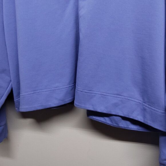Athleta Cropped Light Sweater Women Size XL Purple Collared Athleisure Active - Picture 4 of 8